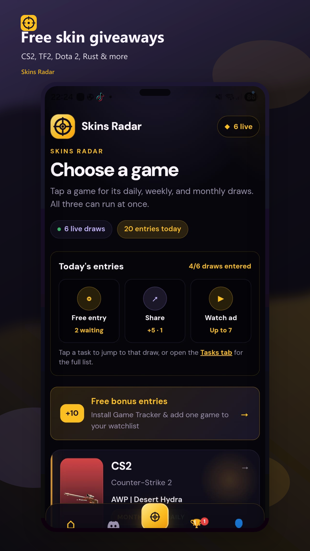 Home — choose a game