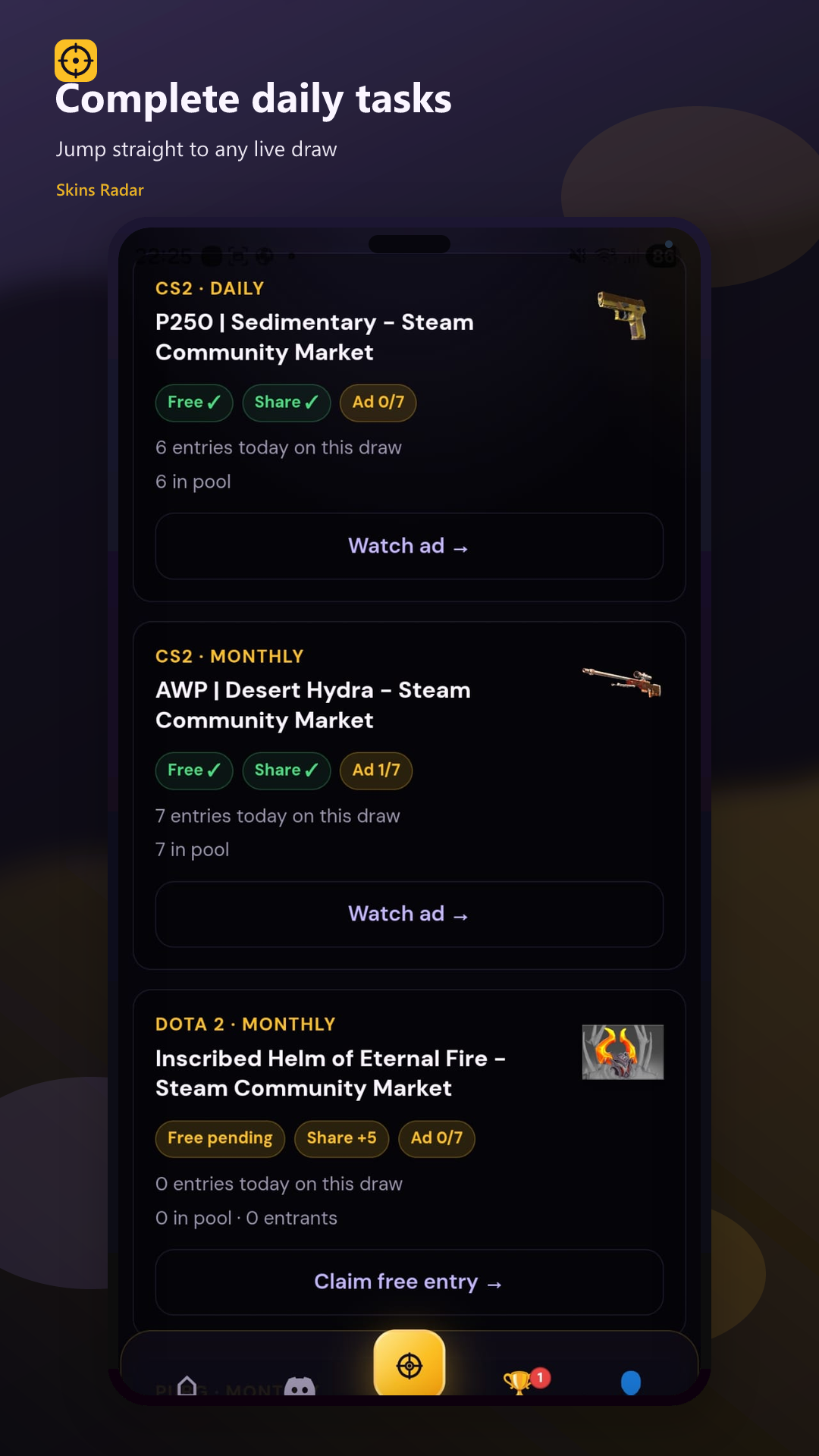 Tasks tab